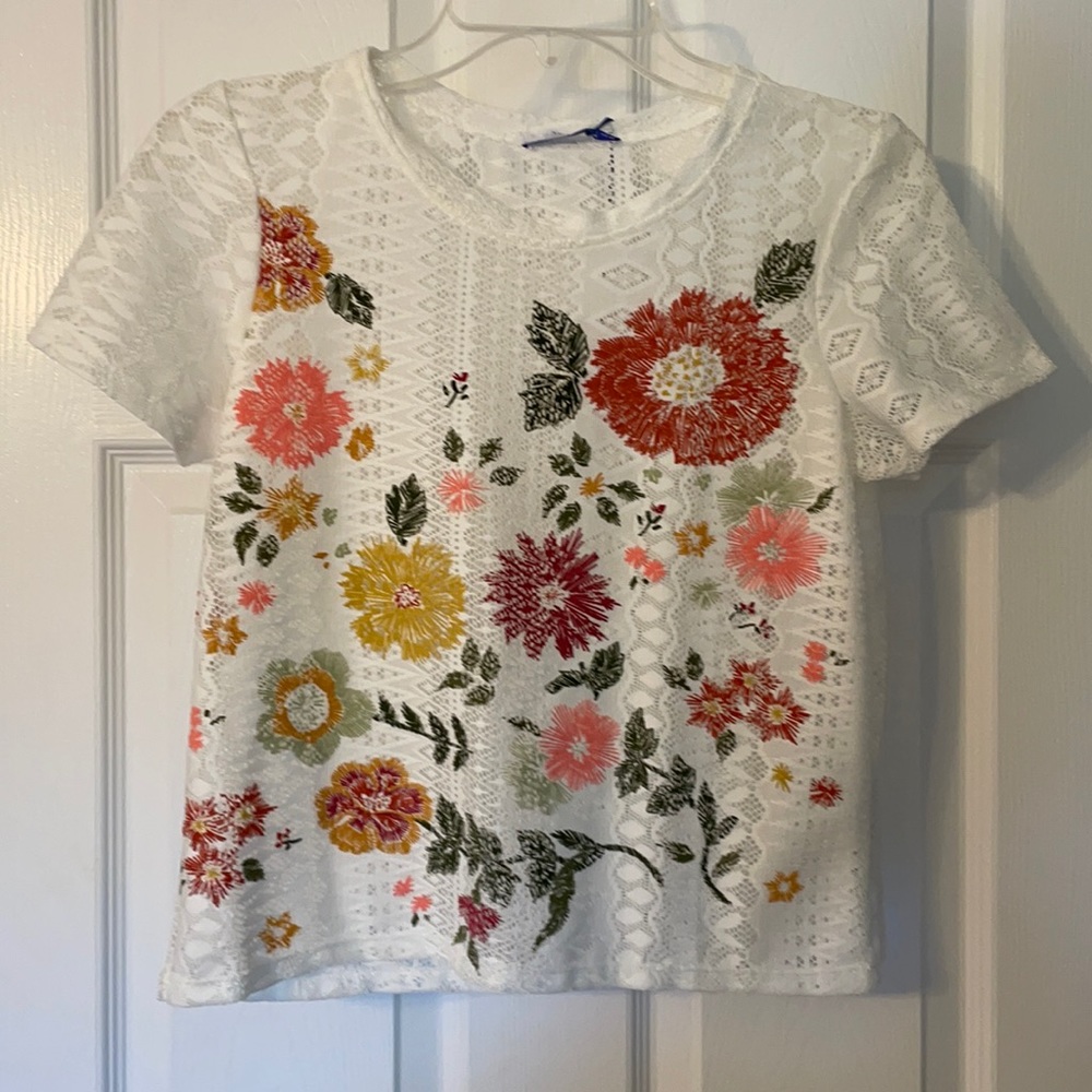 Lace floral Zara top NWT
